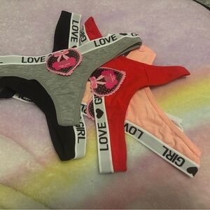 Colorful Love Girl Thong Set